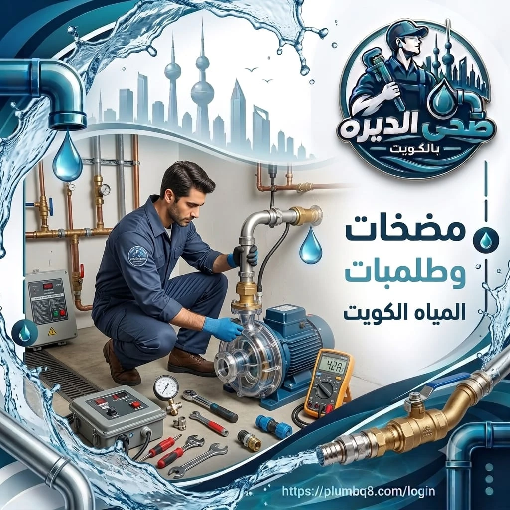 فني يركب مضخة مياه بغطاء شفاف ولوحة تحكم وجهاز قياس كهربائي في الكويت
